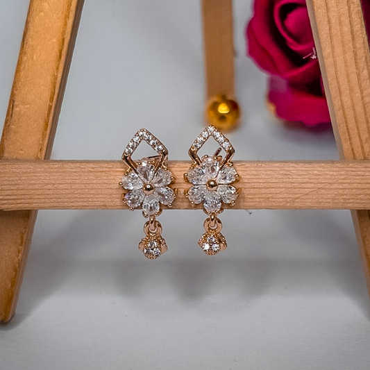 Golden color Floral Drop Earrings
