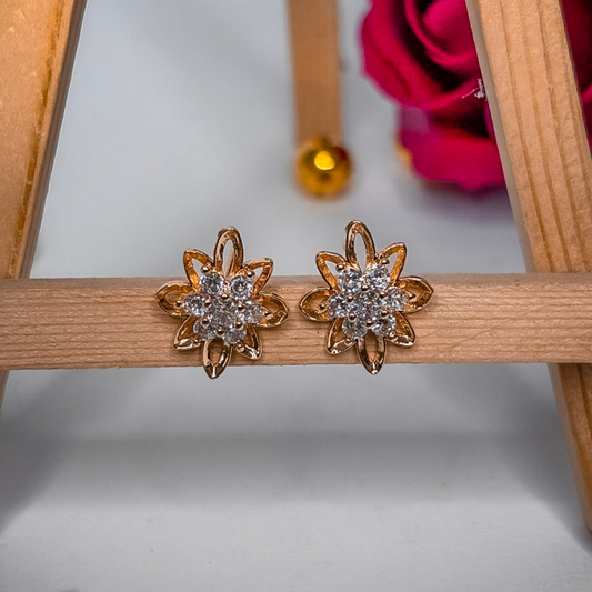 Golden color Floral Stud Earrings