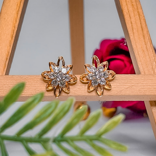 Golden color Floral Stud Earrings