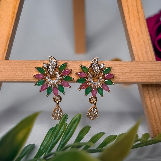 Multi color Stud-Drop Earrings