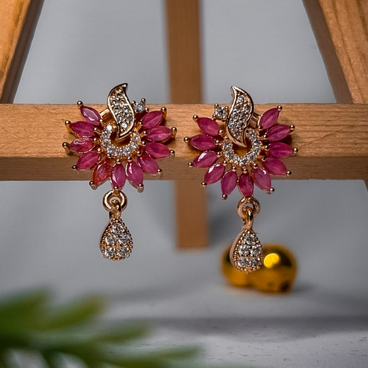 Blossom Pink Stud-Drop Earrings